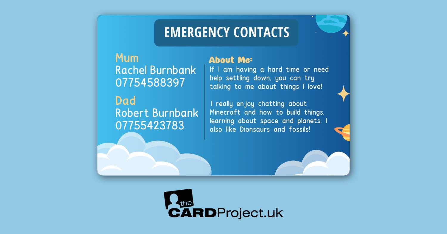 My Dyspraxia Card for Kids (REAR)